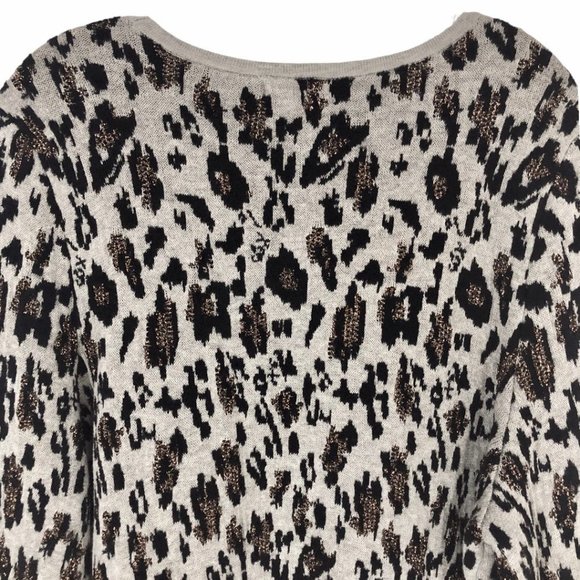 Alfani Scoop Neck Animal Print Metallic Detail Sweater NWT Sz 3X - Picture 8 of 13